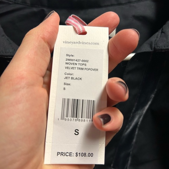NWT Vineyard Vines Black Blouse Size Small - Picture 4 of 4
